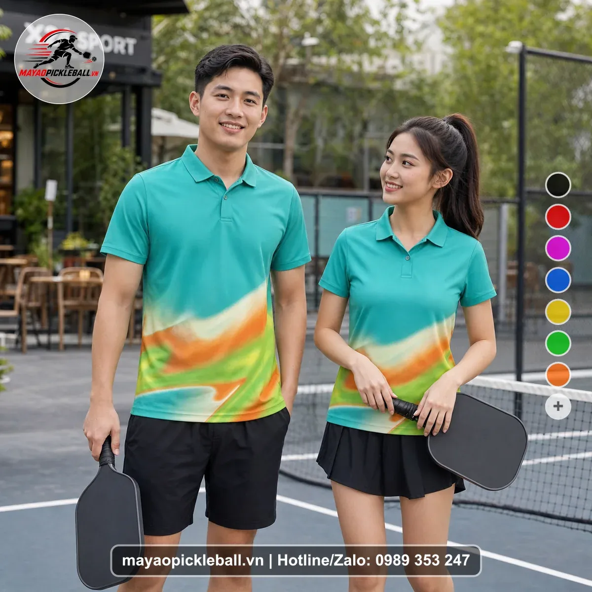 Bộ Quần Áo Pickleball PND-PB-210 Xanh Ngọc Xanh