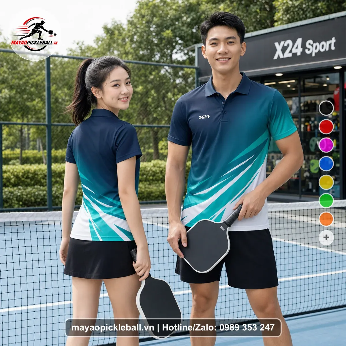 Bộ Quần Áo Pickleball PND-PB-218 Xanh Ngọc Xanh