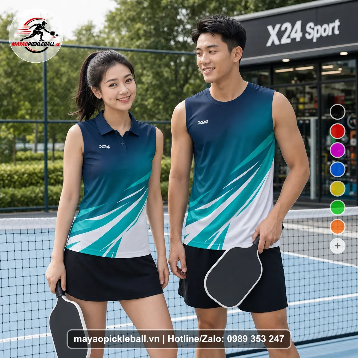 Bộ Quần Áo Pickleball PND-PB-218 Xanh Ngọc Xanh