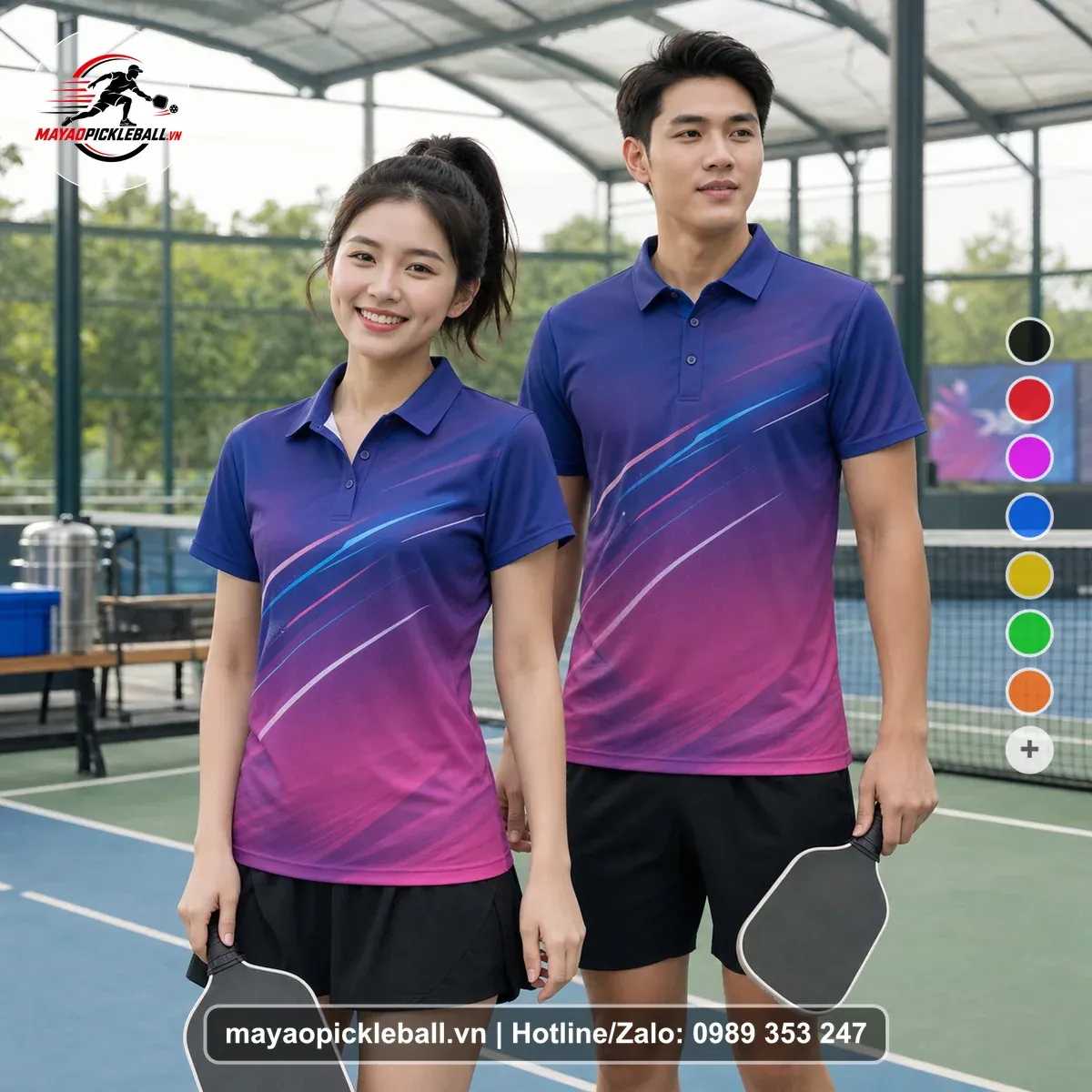 Bộ Quần Áo Pickleball PND-PB-228 Hồng Tím