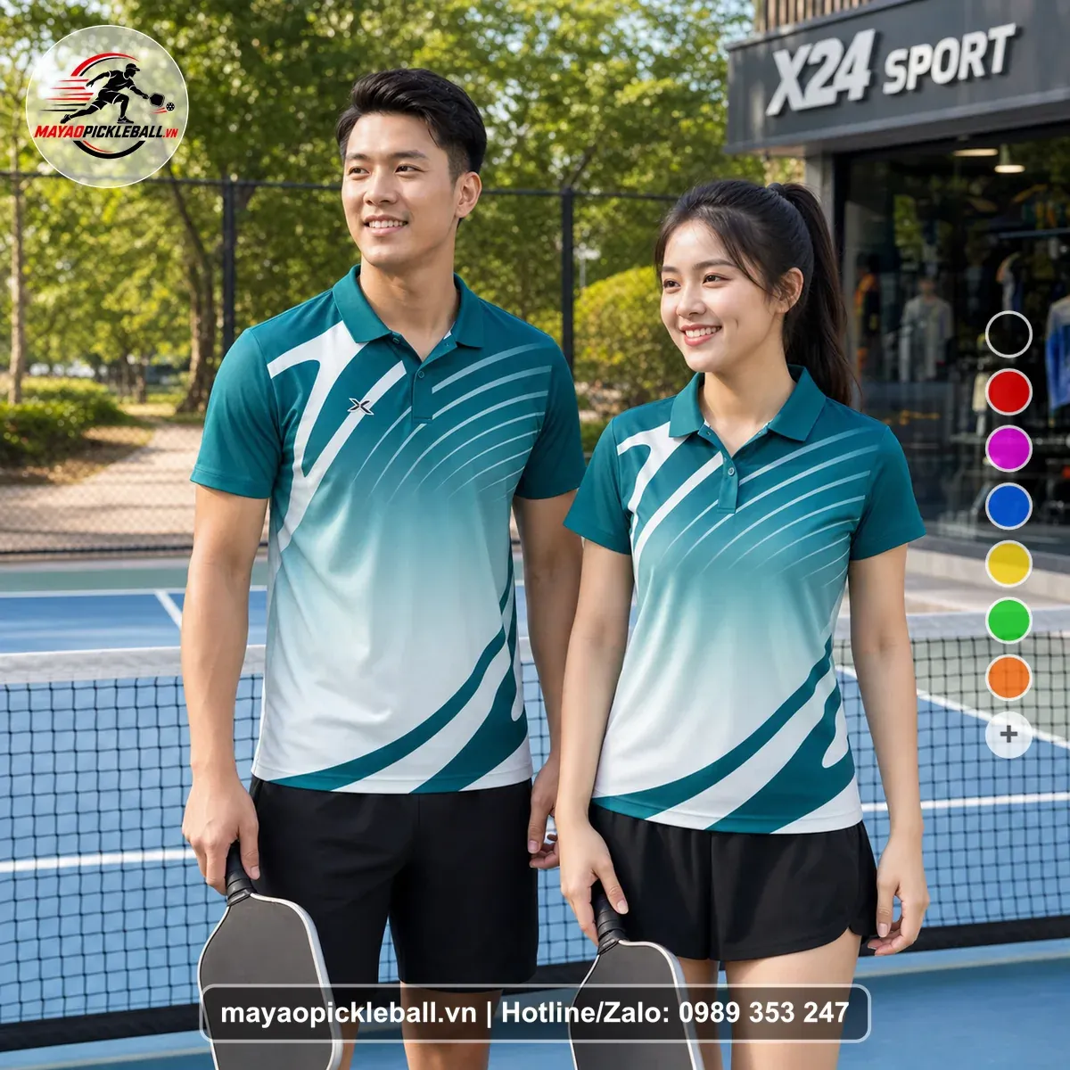 Bộ Quần Áo Pickleball PND-PB-230 Xanh Ngọc Xanh