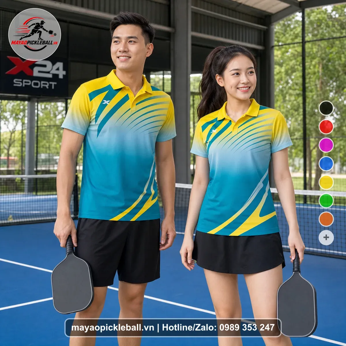 Bộ Quần Áo Pickleball PND-PB-232 Vàng Xanh
