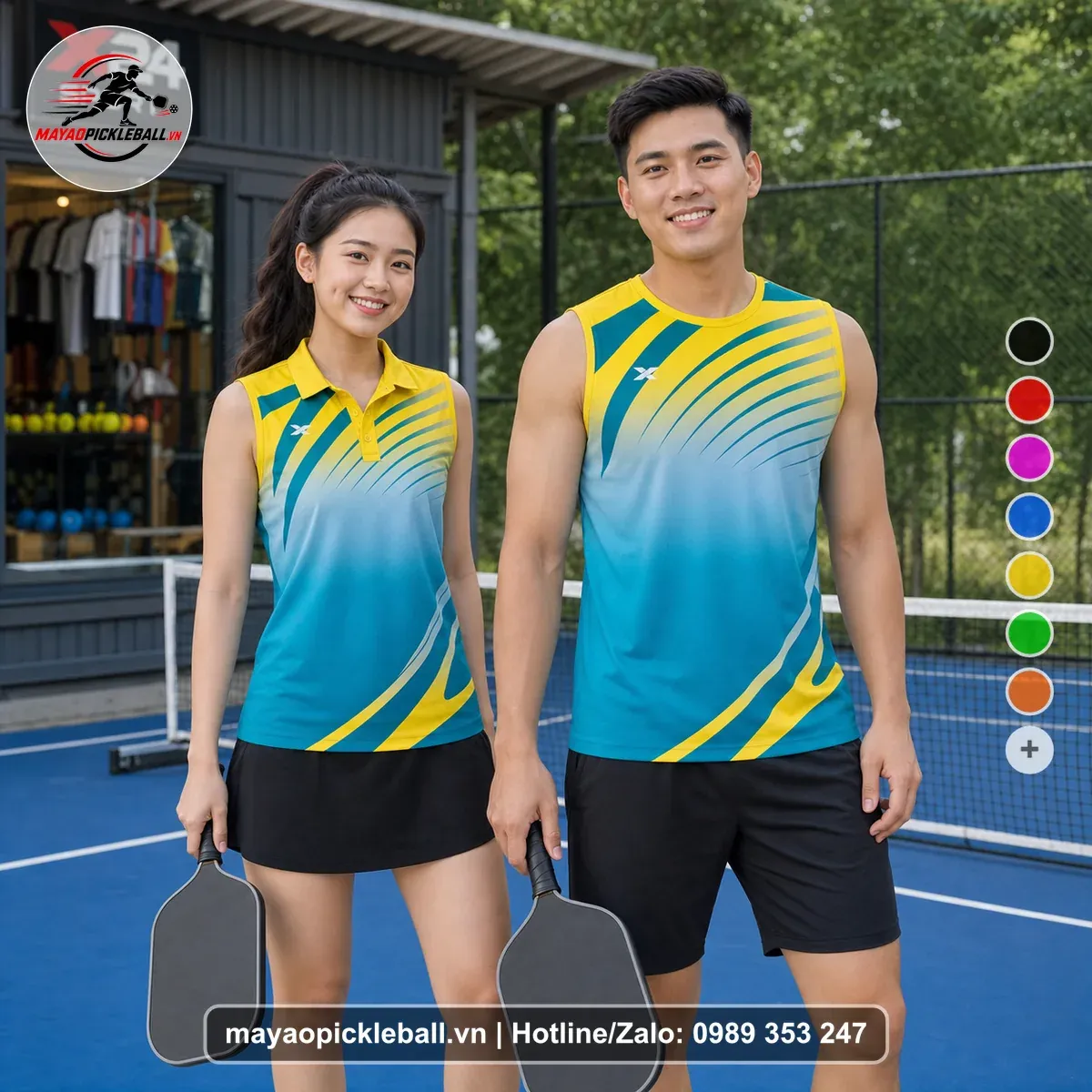 Bộ Quần Áo Pickleball PND-PB-232 Vàng Xanh