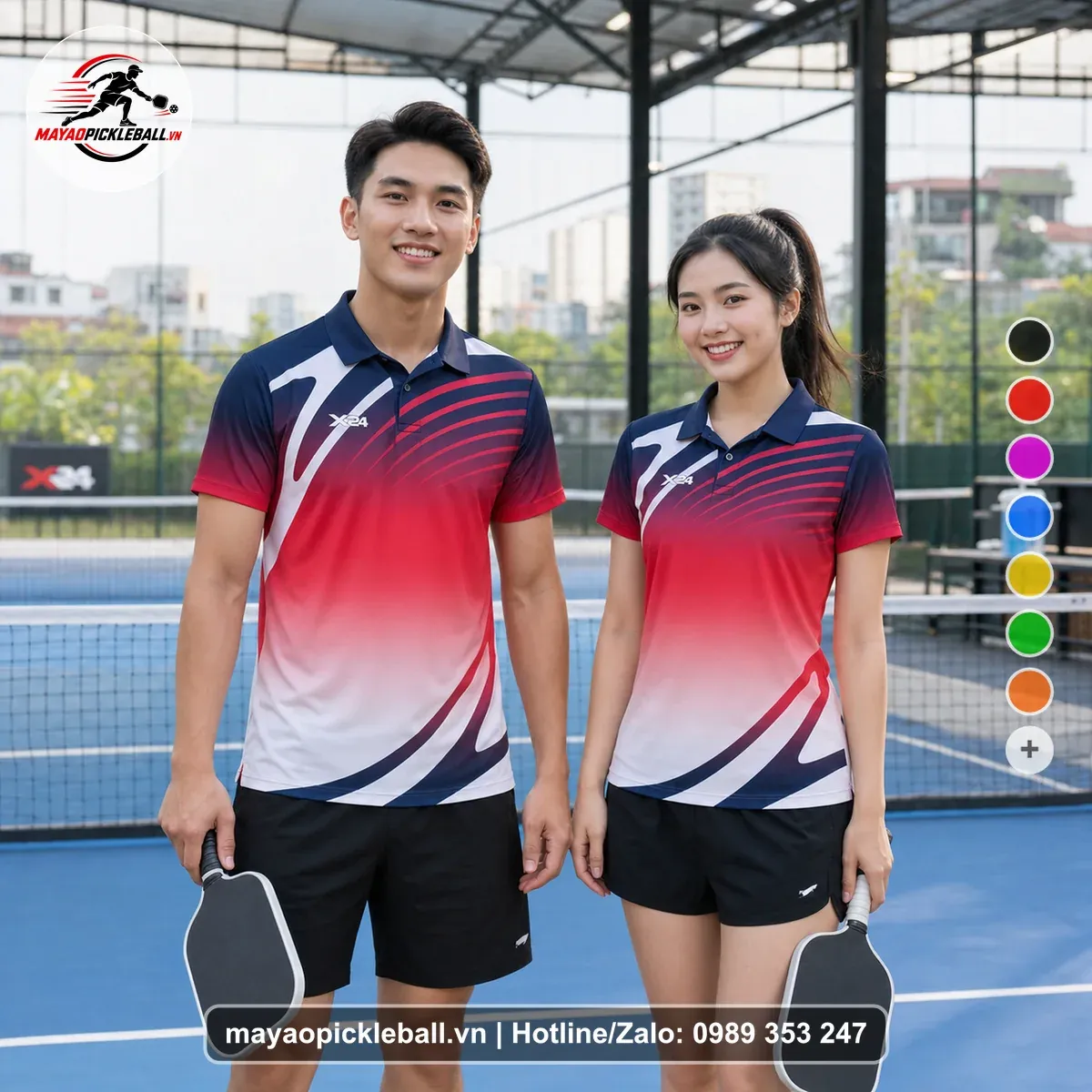 Bộ Quần Áo Pickleball PND-PB-233 Đỏ Tím