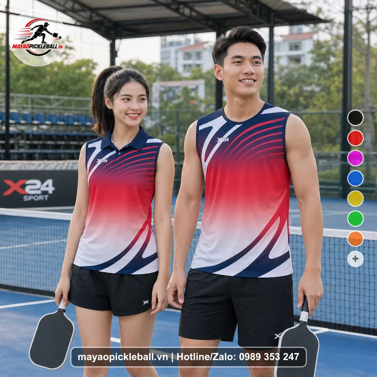 Bộ Quần Áo Pickleball PND-PB-233 Đỏ Tím
