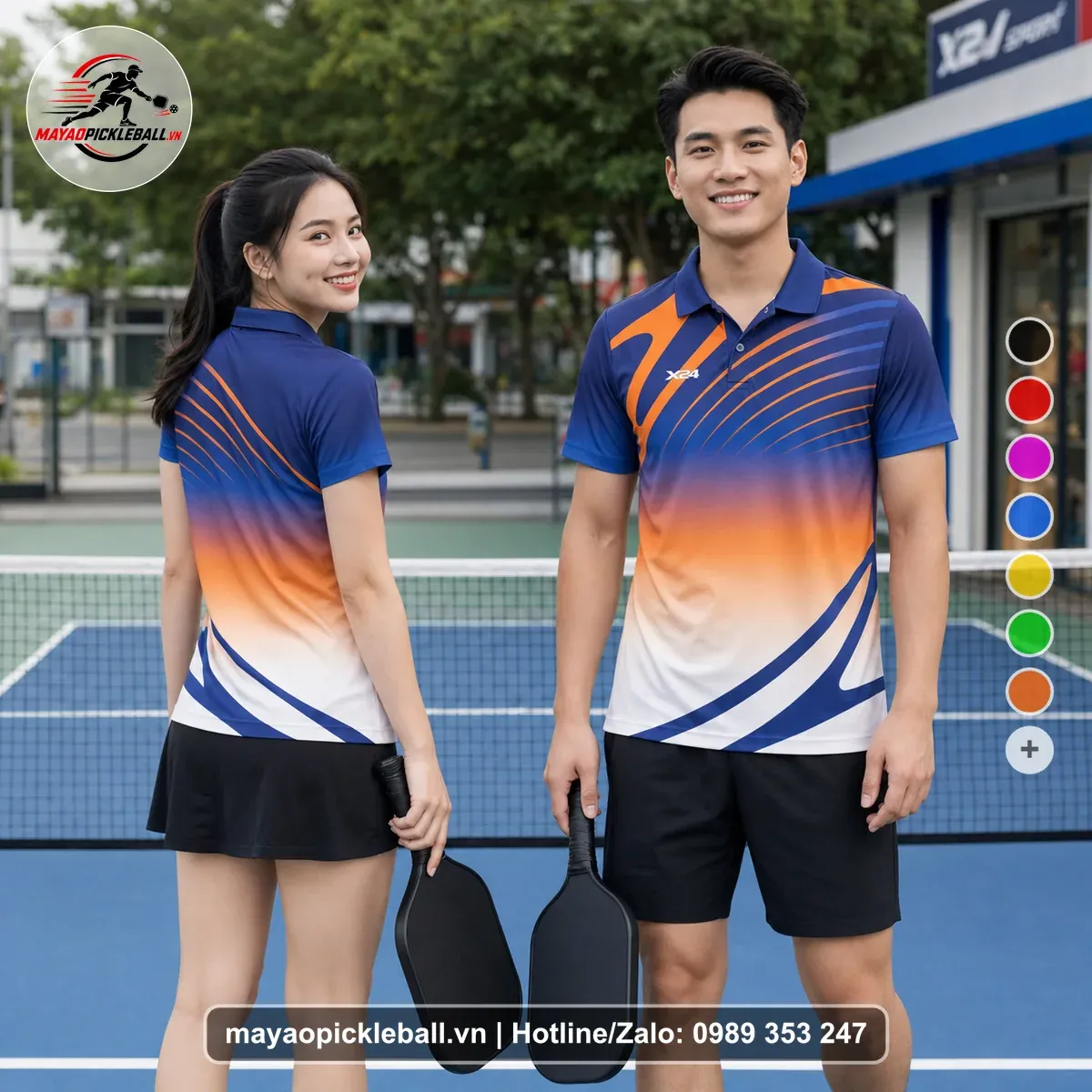 Bộ Quần Áo Pickleball PND-PB-234 Cam Tím
