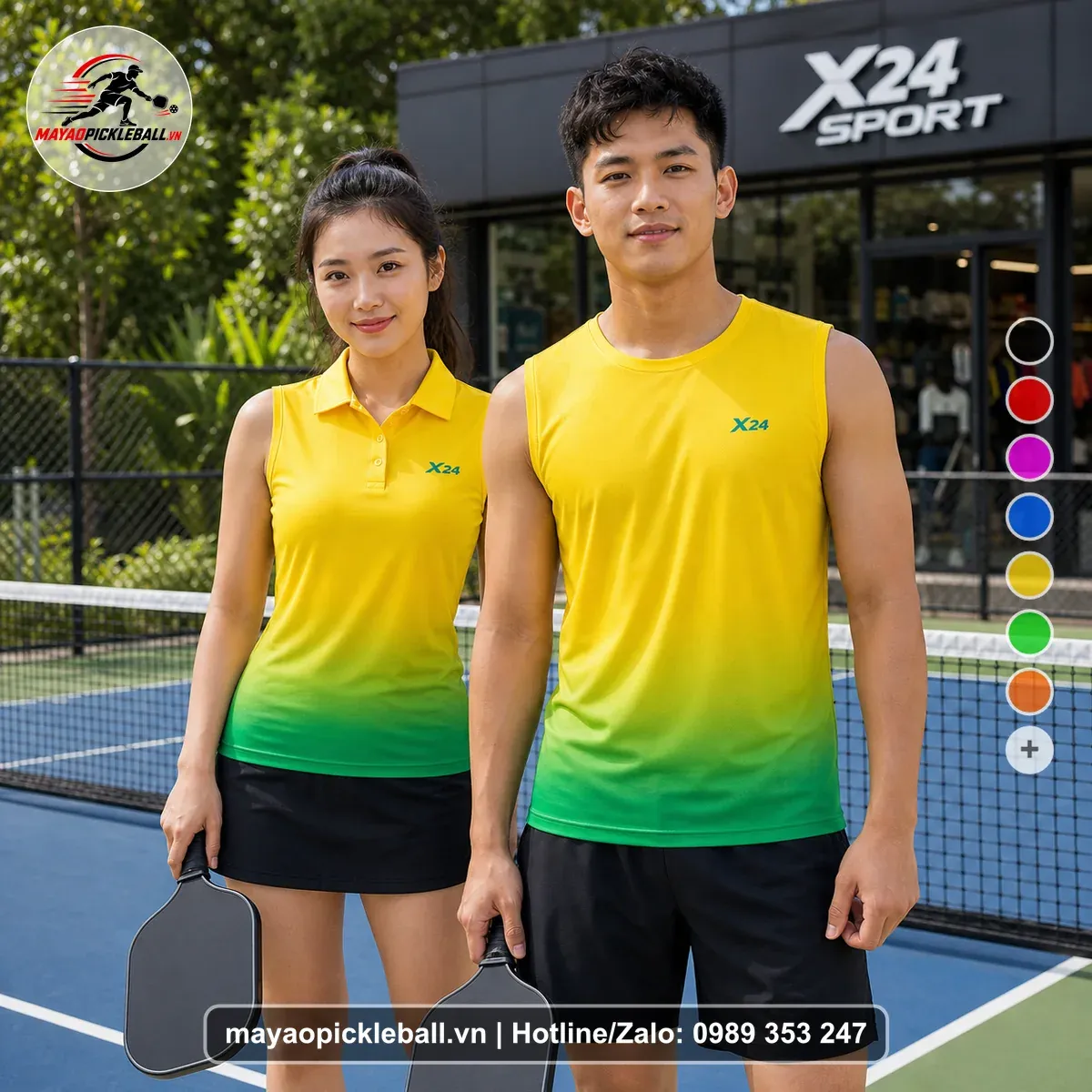 Bộ Quần Áo Pickleball PND-PB-307 Vàng Xanh