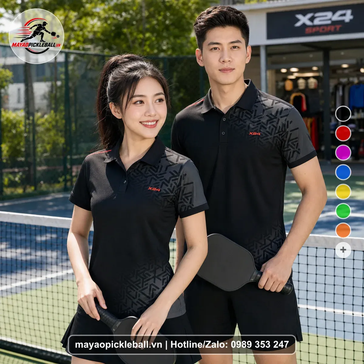 Bộ Quần Áo Pickleball PND-PB-327 Đen Đỏ