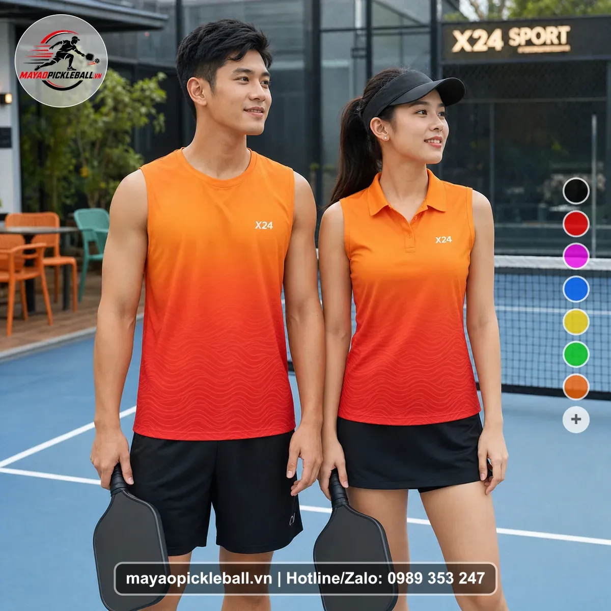 Bộ Quần Áo Pickleball PND-PB-333 Xanh Đỏ