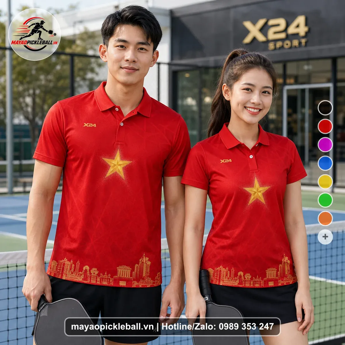 Bộ Quần Áo Pickleball PND-PB-468 Tím Đỏ