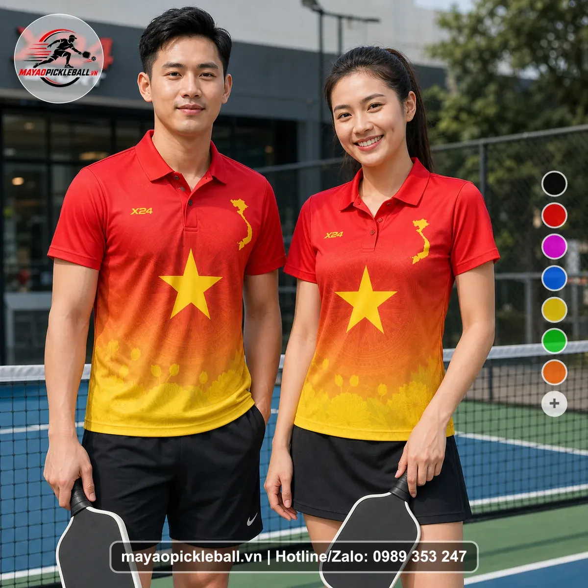Bộ Quần Áo Pickleball PND-PB-473 Đỏ Vàng