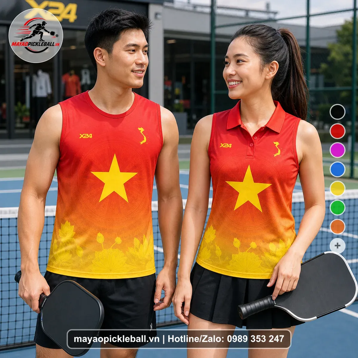 Bộ Quần Áo Pickleball PND-PB-473 Đỏ Vàng