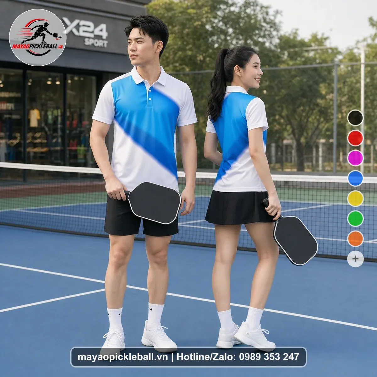 Bộ Quần Áo Pickleball PND-PB-478 Trắng Xanh