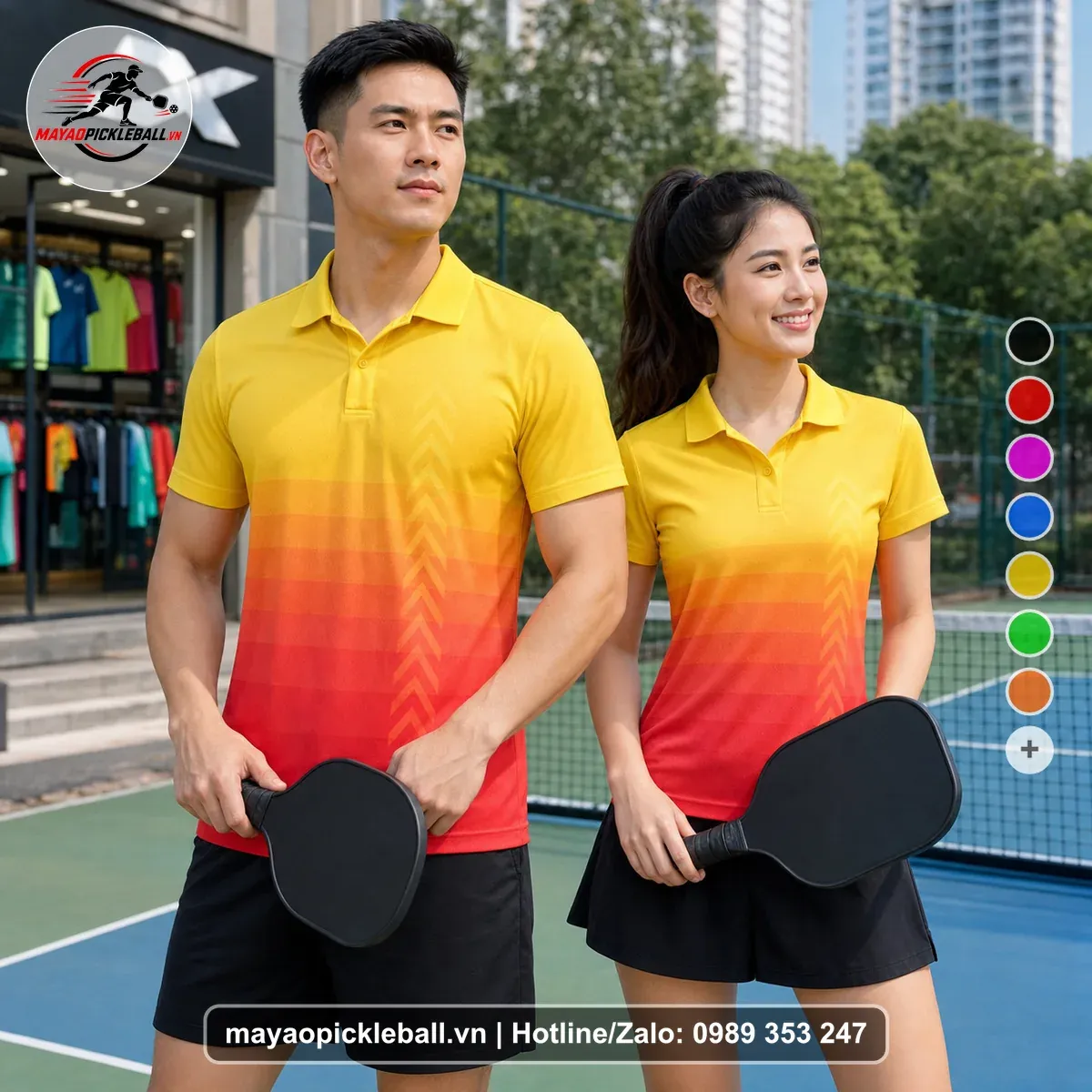 Bộ Quần Áo Pickleball PND-PB-483 Đỏ Vàng Cam