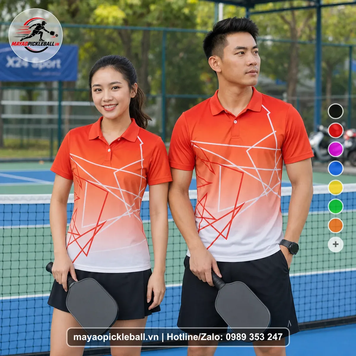 Bộ Quần Áo Pickleball PND-PB-489 Đỏ Cam