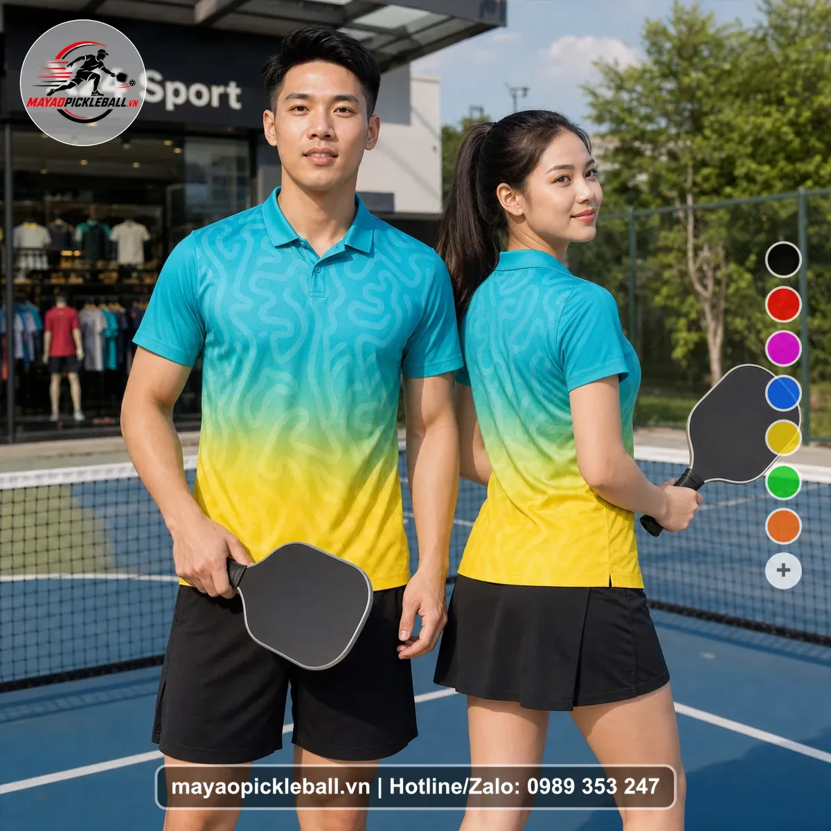 Bộ Quần Áo Pickleball PND-PB-496 Vàng Xanh