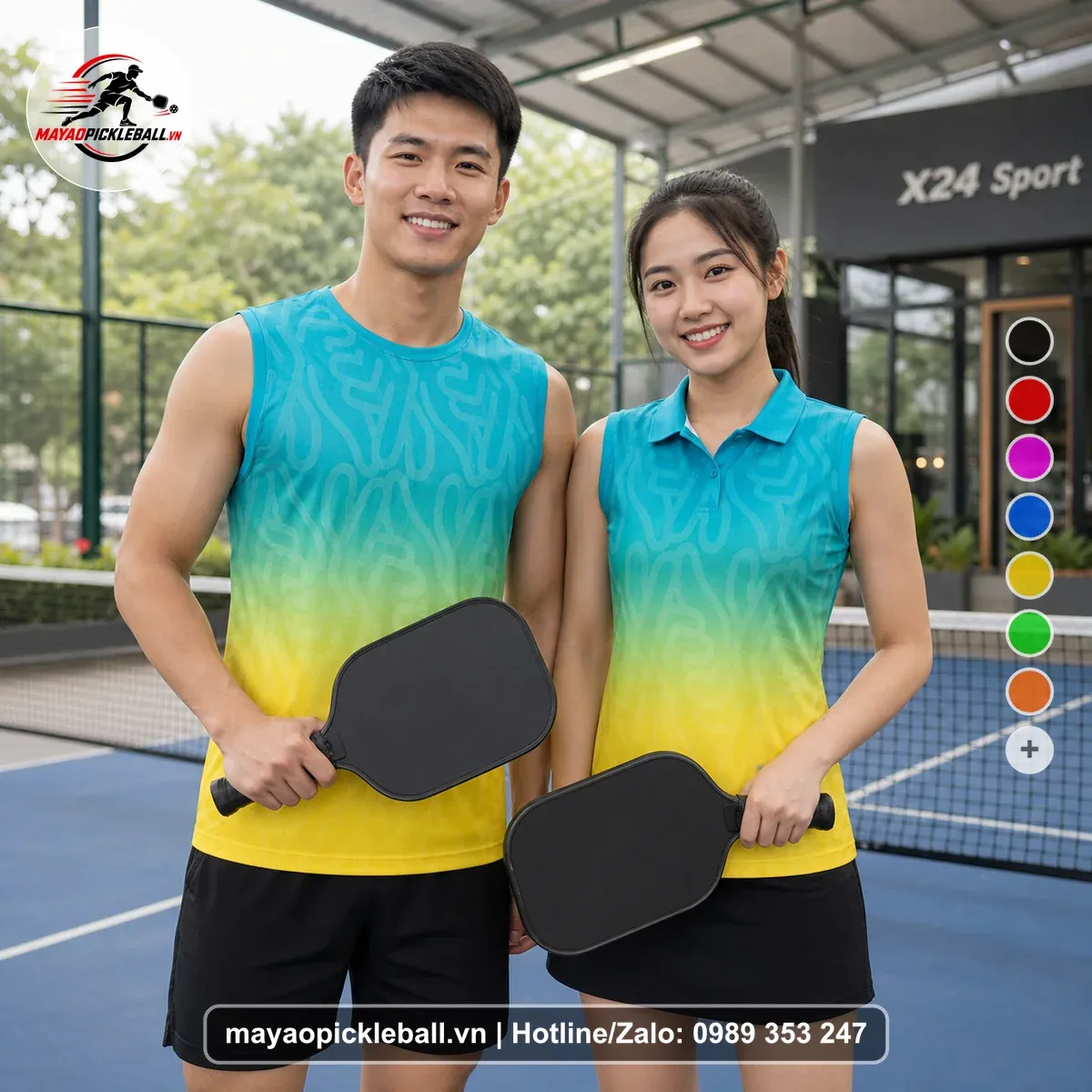 Bộ Quần Áo Pickleball PND-PB-496 Vàng Xanh