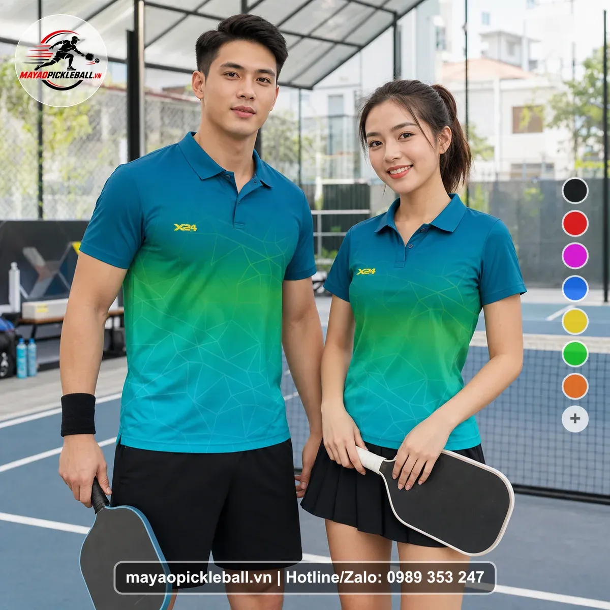 Bộ Quần Áo Pickleball PND-PB-512 Xanh Teal Xanh Lục Xanh Cyan