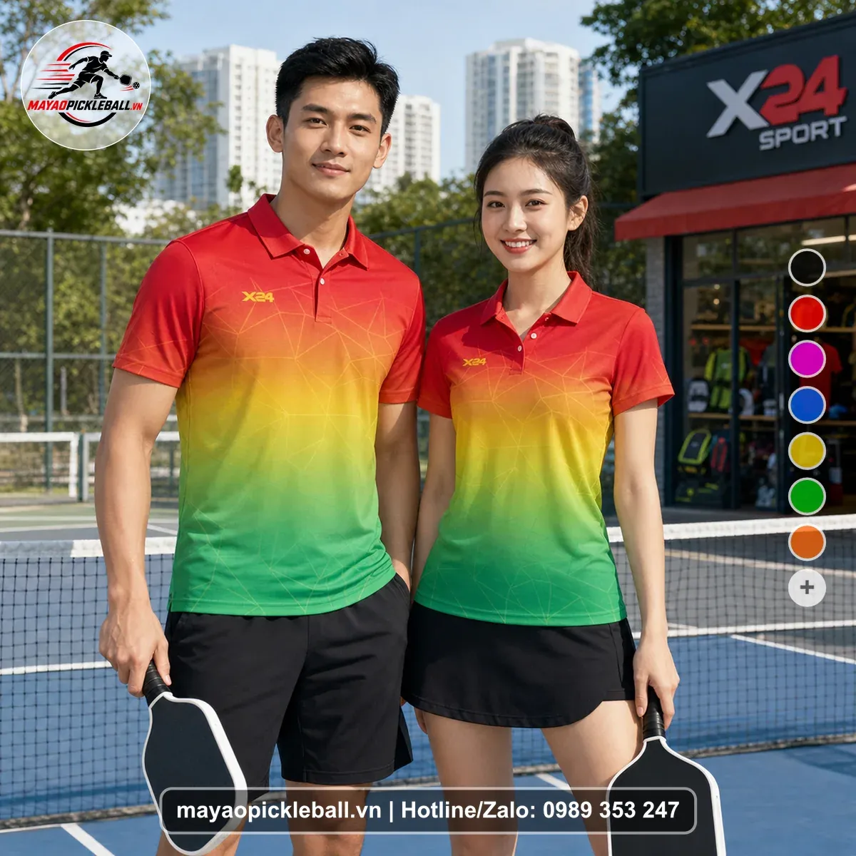 Bộ Quần Áo Pickleball PND-PB-515 Đỏ Vàng Cam