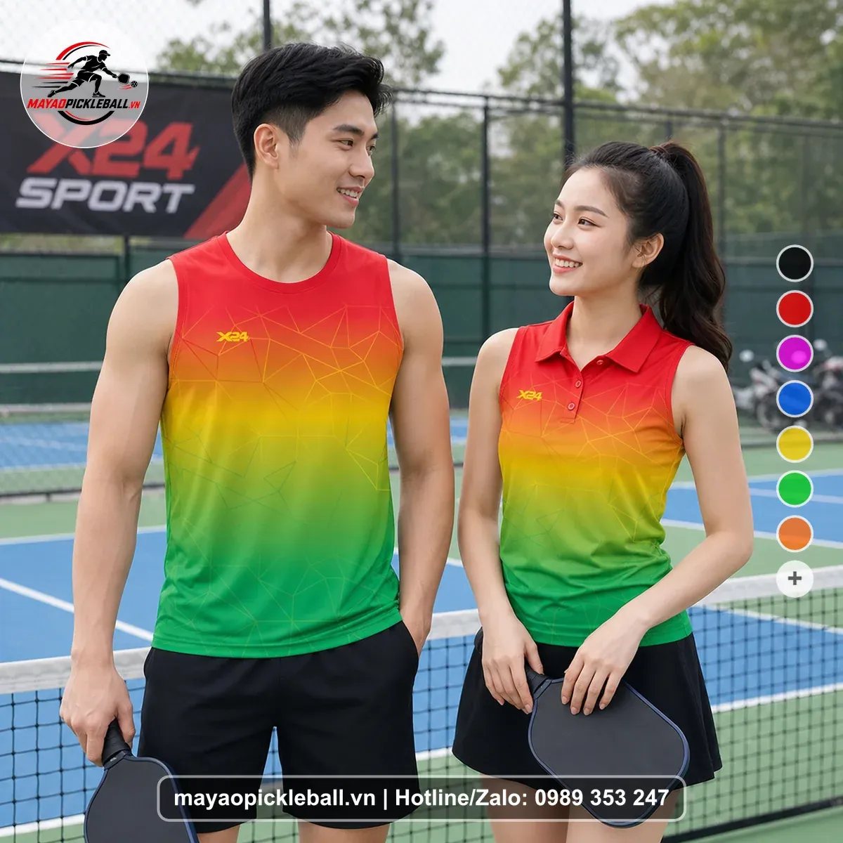 Bộ Quần Áo Pickleball PND-PB-515 Đỏ Vàng Cam