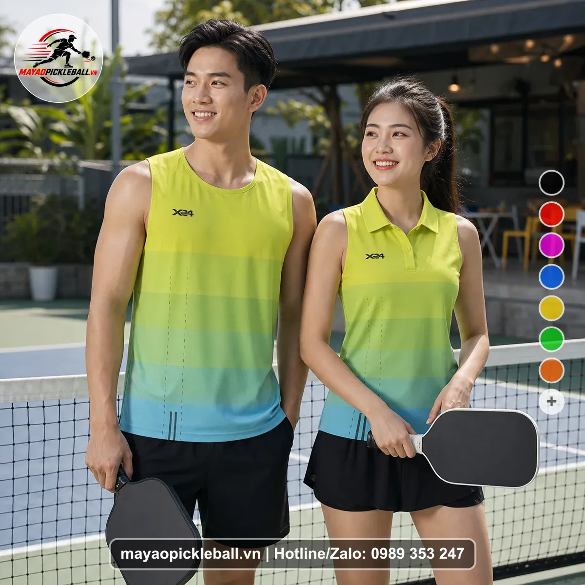 Bộ Quần Áo Pickleball PND-PB-523 Xanh Chuối Xanh Mint Xanh Aqua