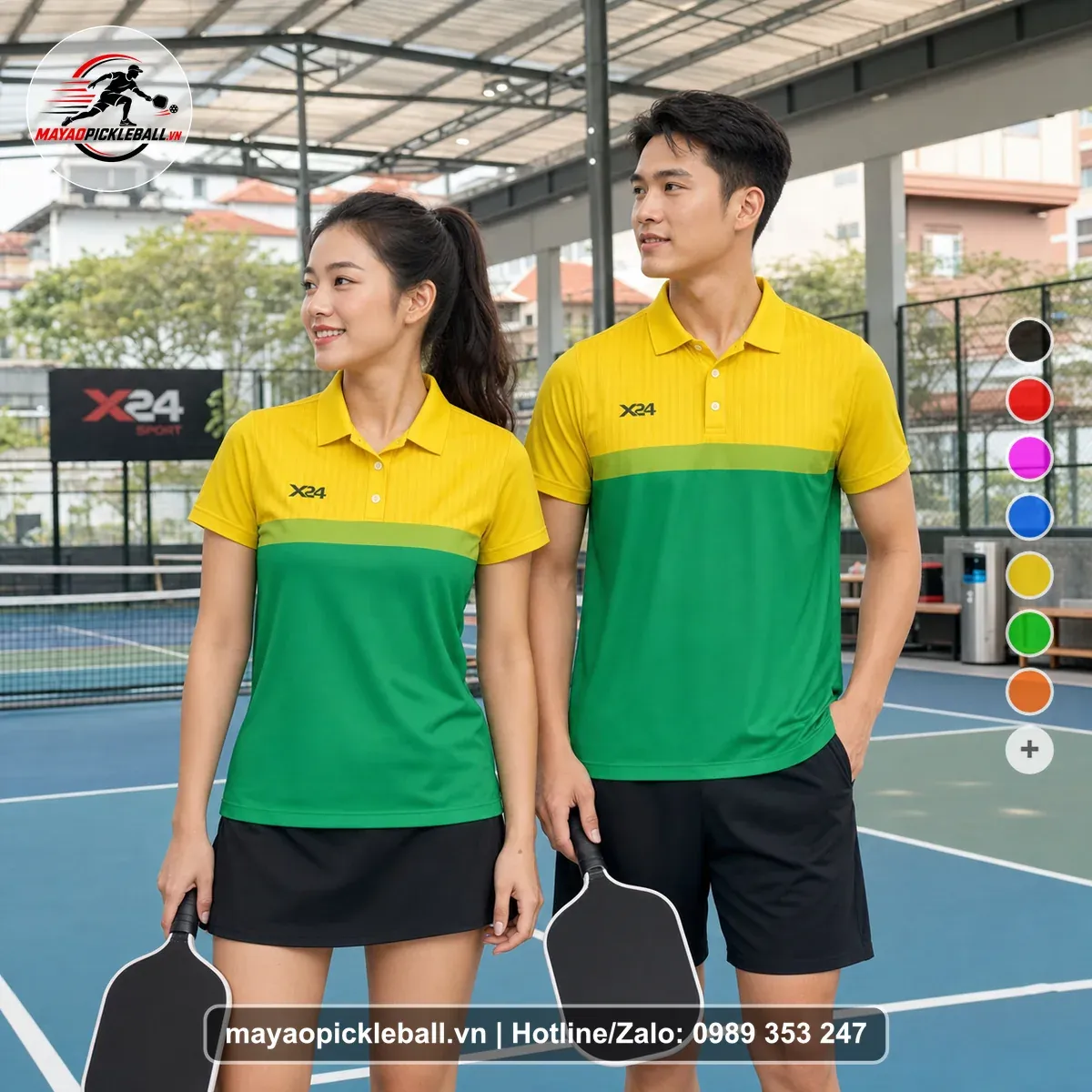 Bộ Quần Áo Pickleball PND-PB-532 Xanh Két Vàng Xanh Rêu