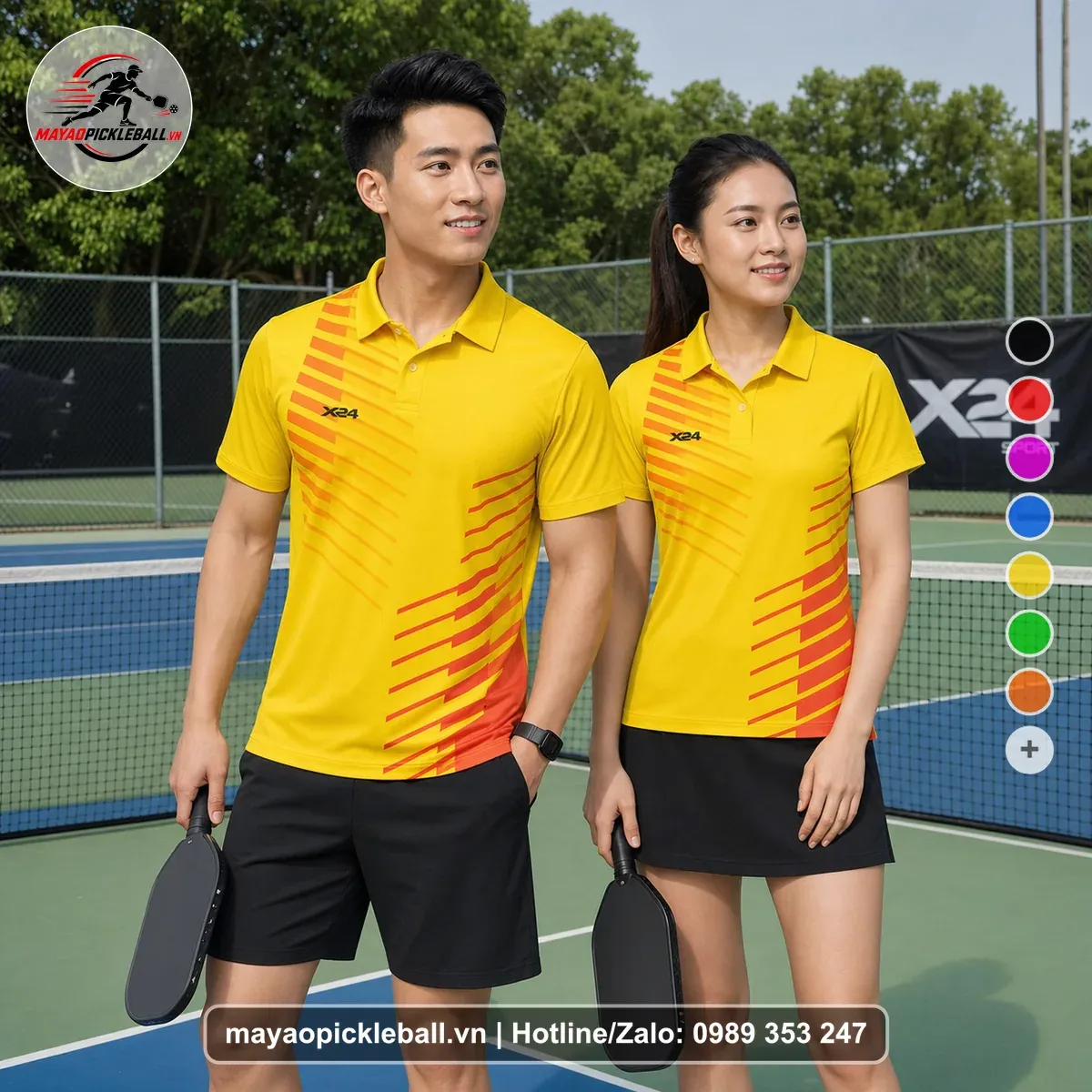 Bộ Quần Áo Pickleball PND-PB-539 Vàng Cam Đỏ