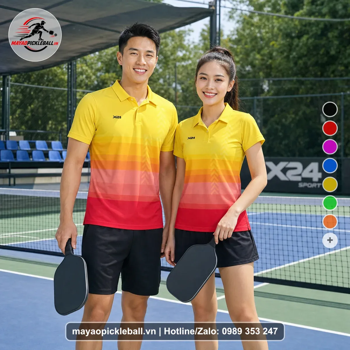 Bộ Quần Áo Pickleball PND-PB-549 Vàng Cam Đỏ