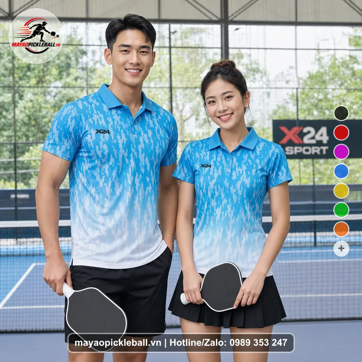 Bộ Quần Áo Pickleball PND-PB-550 Xanh Ya Xanh Ngọc Trắng