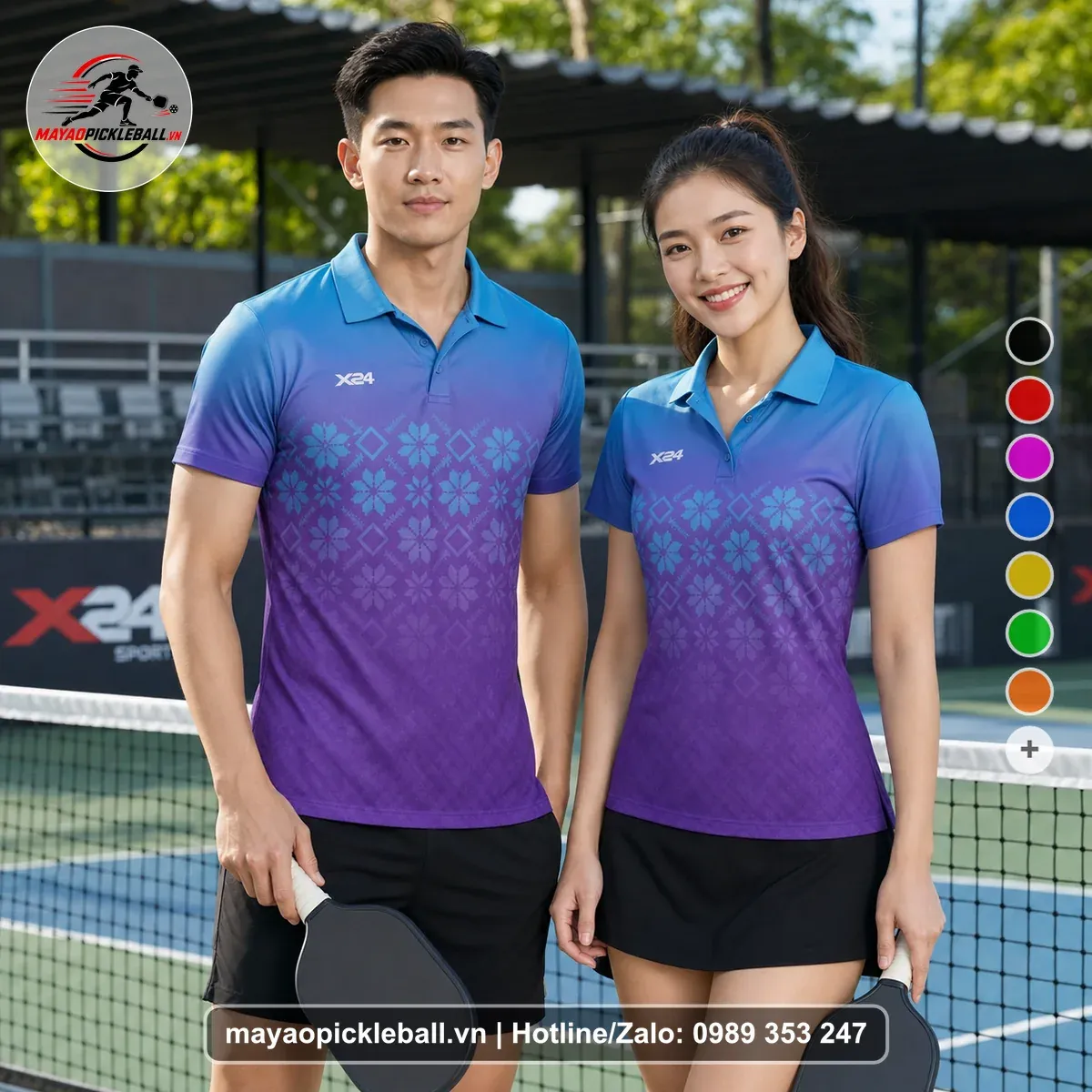 Bộ Quần Áo Pickleball PND-PB-565 Xanh Tím
