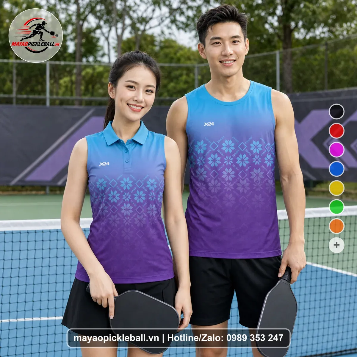 Bộ Quần Áo Pickleball PND-PB-565 Xanh Tím