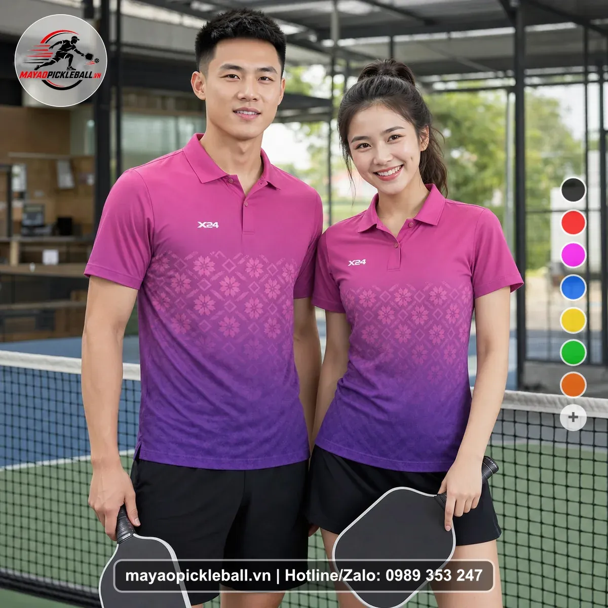Bộ Quần Áo Pickleball PND-PB-566 Hồng Tím