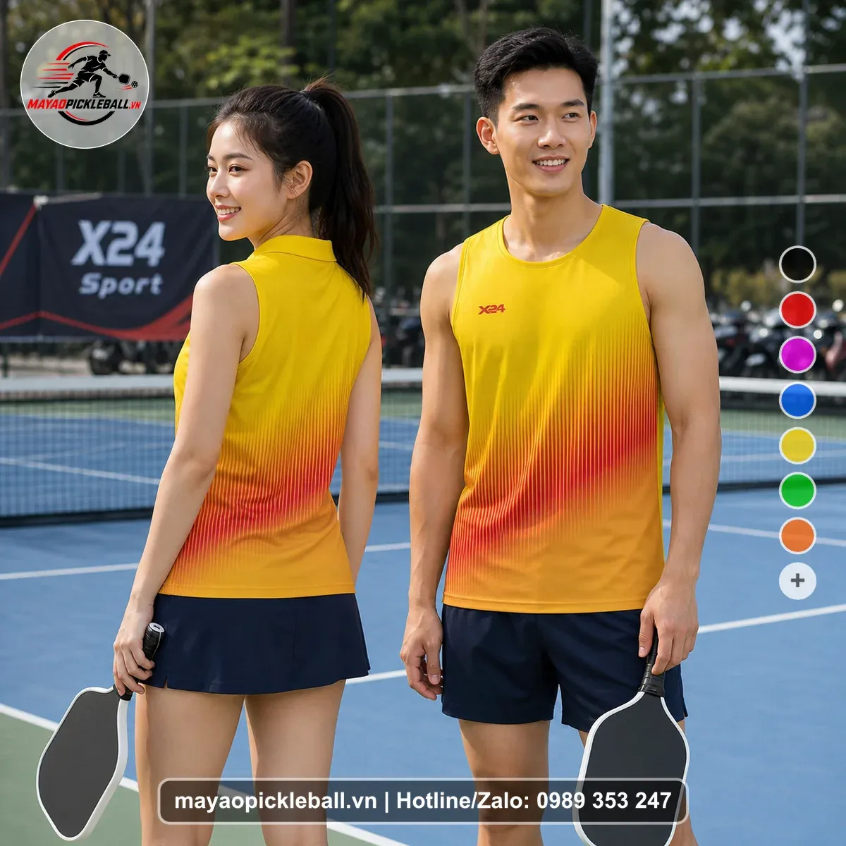 Bộ Quần Áo Pickleball PND-PB-586 Đỏ Vàng