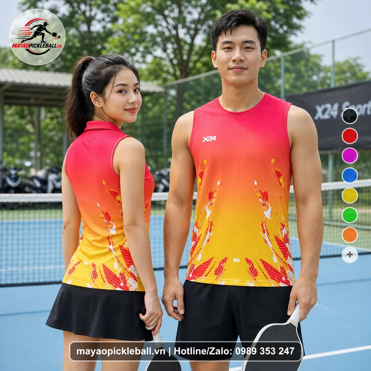Bộ Quần Áo Pickleball PND-PB-601 Hồng Đỏ