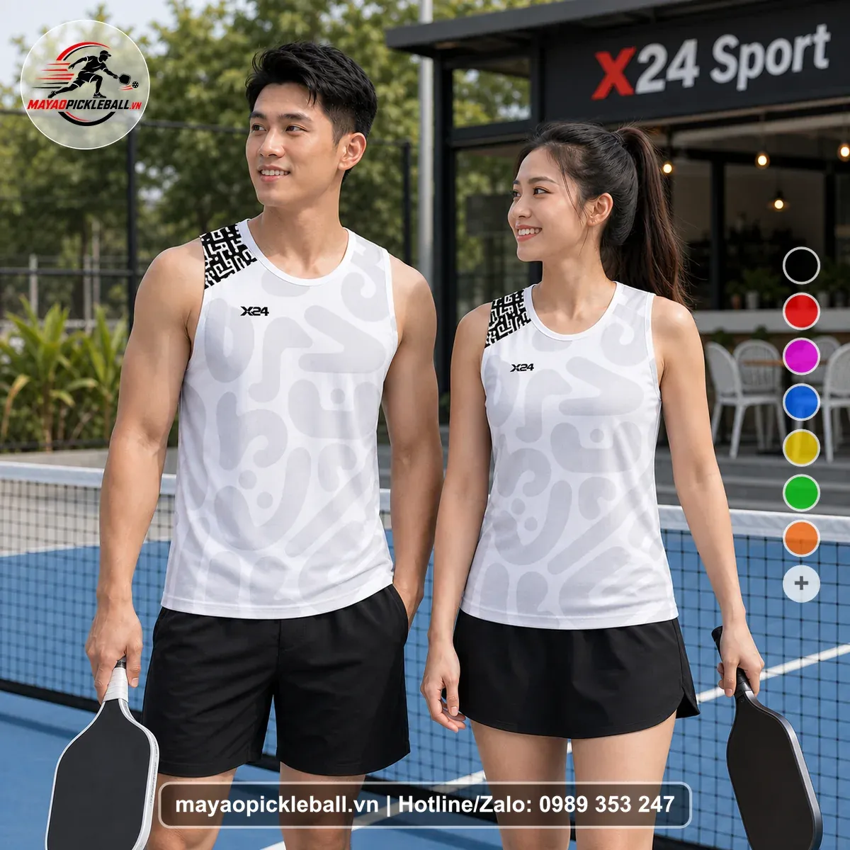 Bộ Quần Áo Pickleball PND-PB-046 Trắng Năng Động
