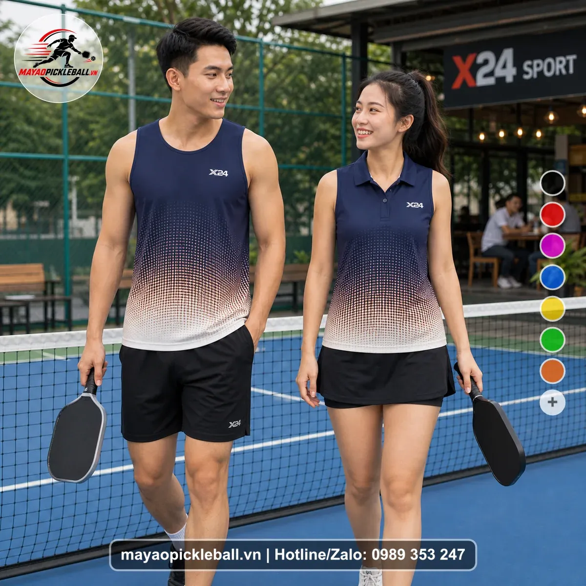 Bộ Quần Áo Pickleball PND-PB-047 Tím Năng Động