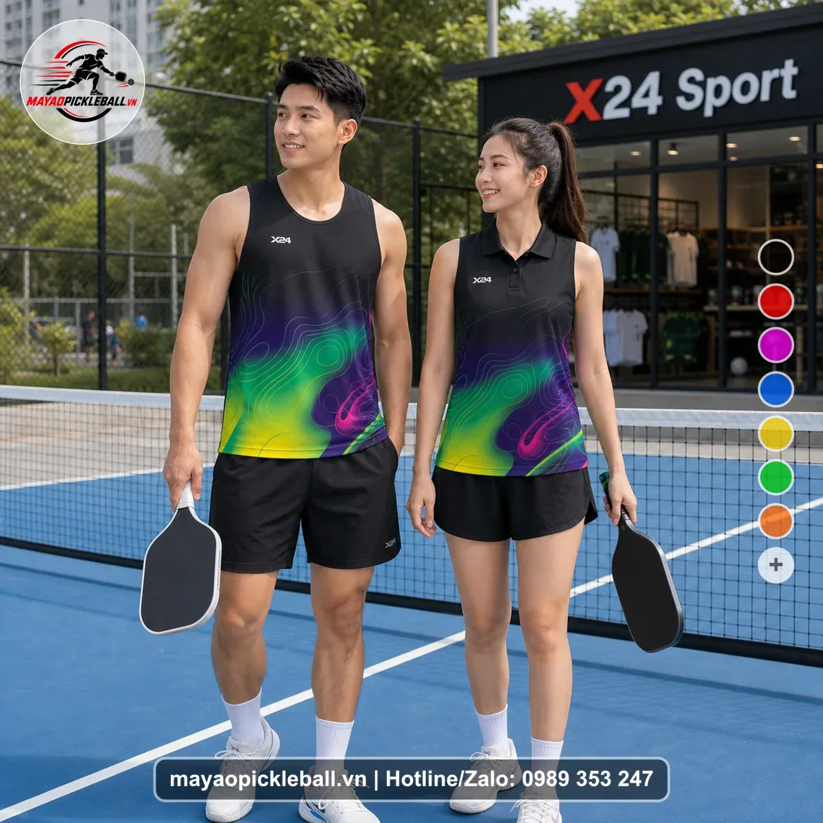 Bộ Quần Áo Pickleball PND-PB-052 Đen Năng Động