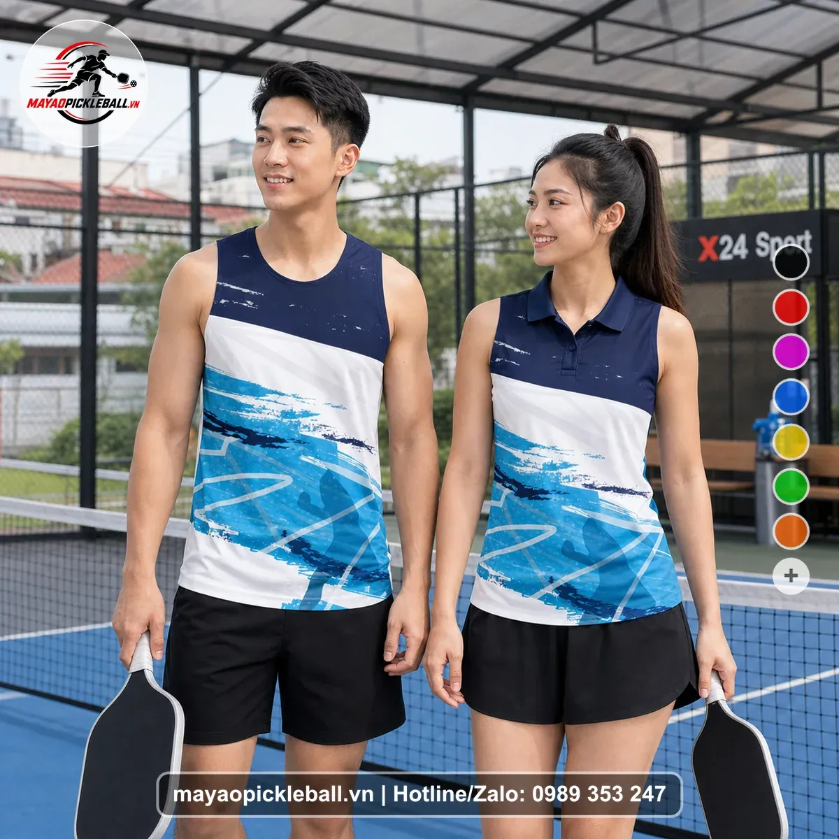 Bộ Quần Áo Pickleball PND-PB-057 Tím Năng Động