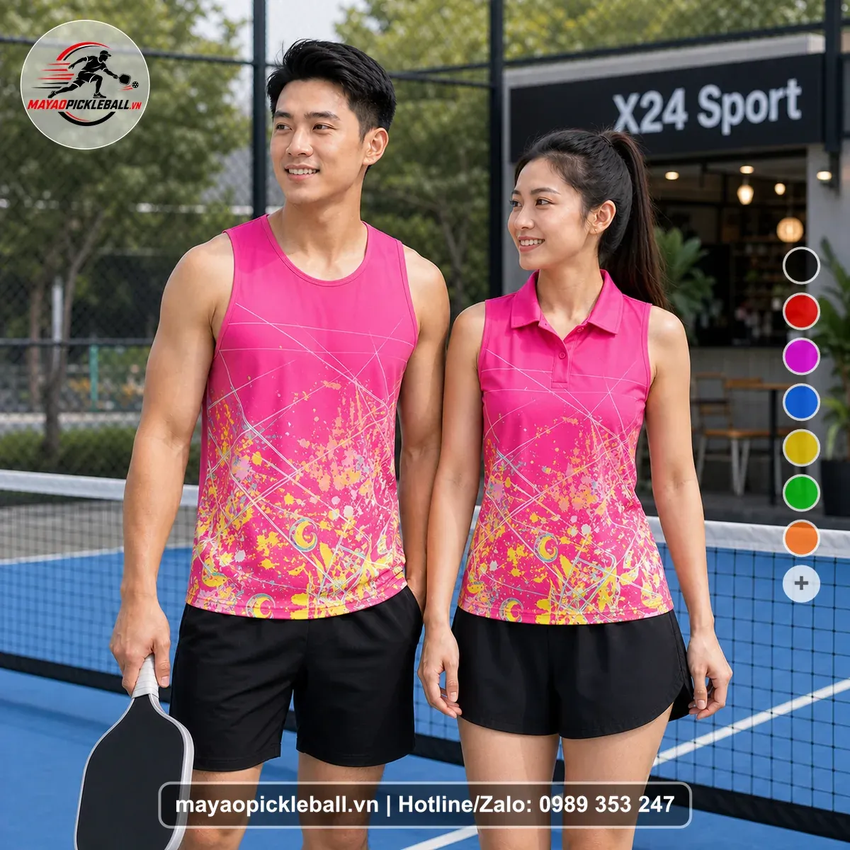 Bộ Quần Áo Pickleball PND-PB-060 Hồng Năng Động