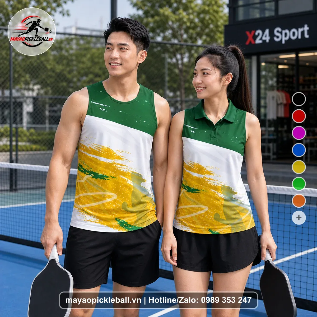 Bộ Quần Áo Pickleball PND-PB-063 Xanh Năng Động