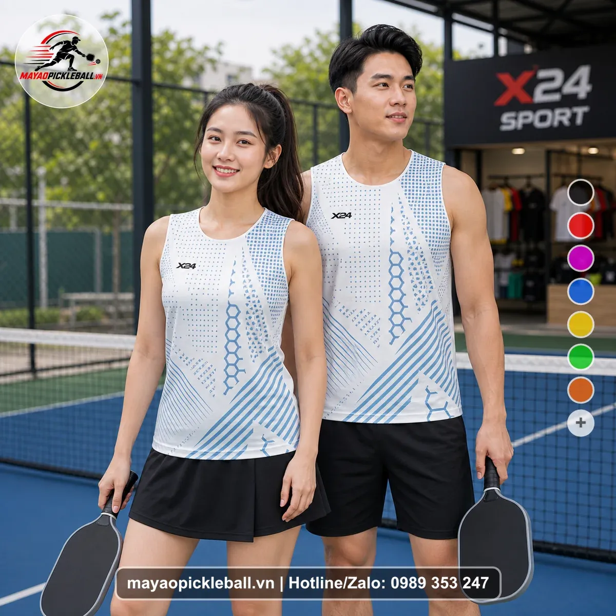 Bộ Quần Áo Pickleball PND-PB-079 Trắng Năng Động