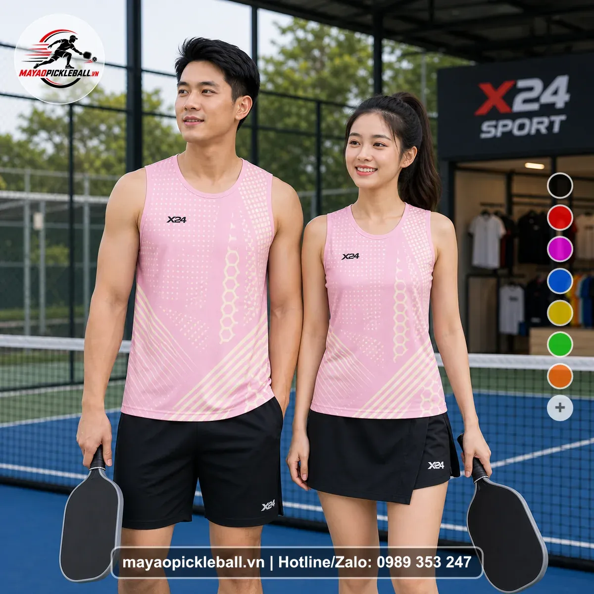 Bộ Quần Áo Pickleball PND-PB-080 Hồng Năng Động